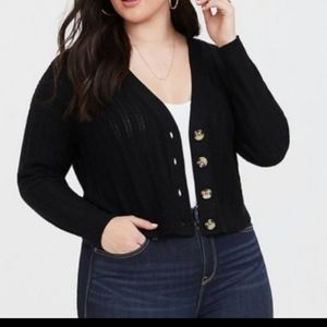 Torrid cropped black cardigan